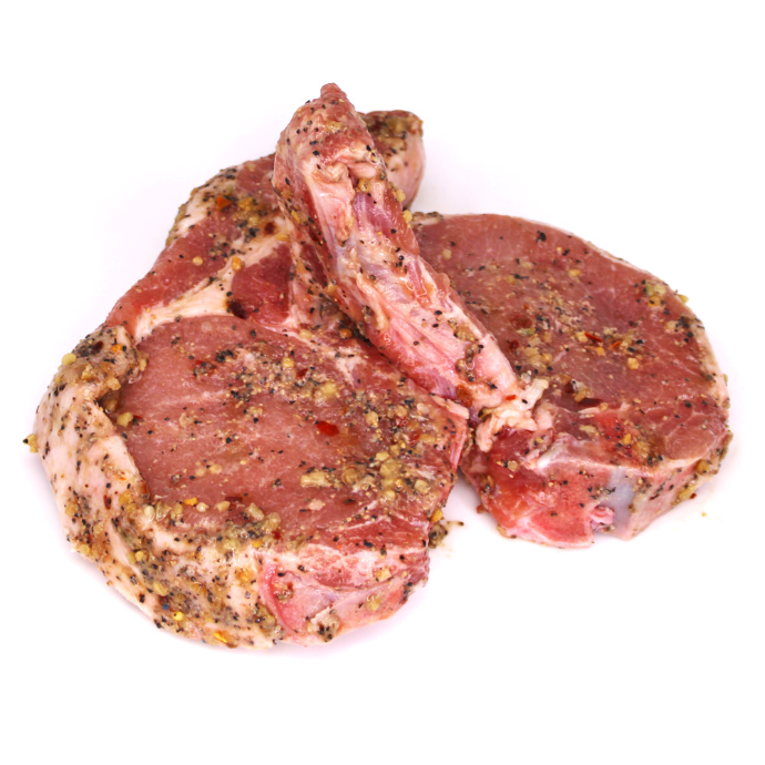 [M70020] Pork Chop Bone-In, Marinated, by lb